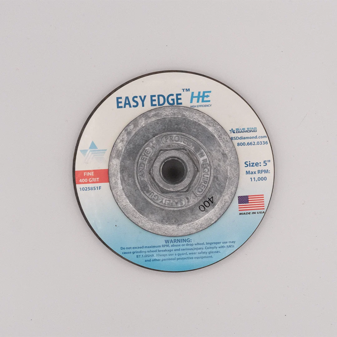 Blue Star Diamond - Easy Edge Edge Ceramic Cup Wheel 5" - 400 Grit