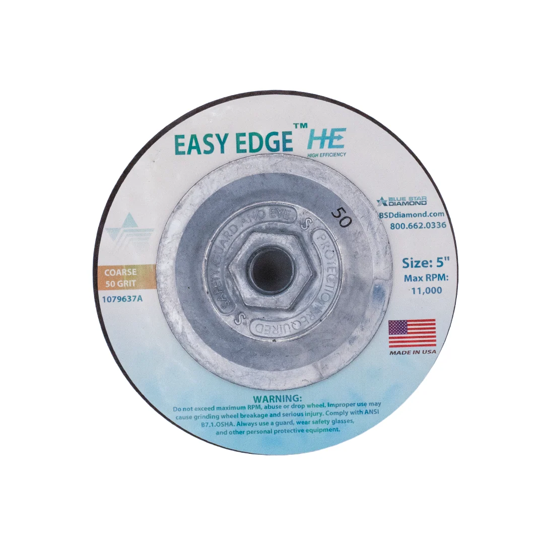 Blue Star Diamond - Easy Edge Edge Ceramic Cup Wheel 5" - 50 Grit