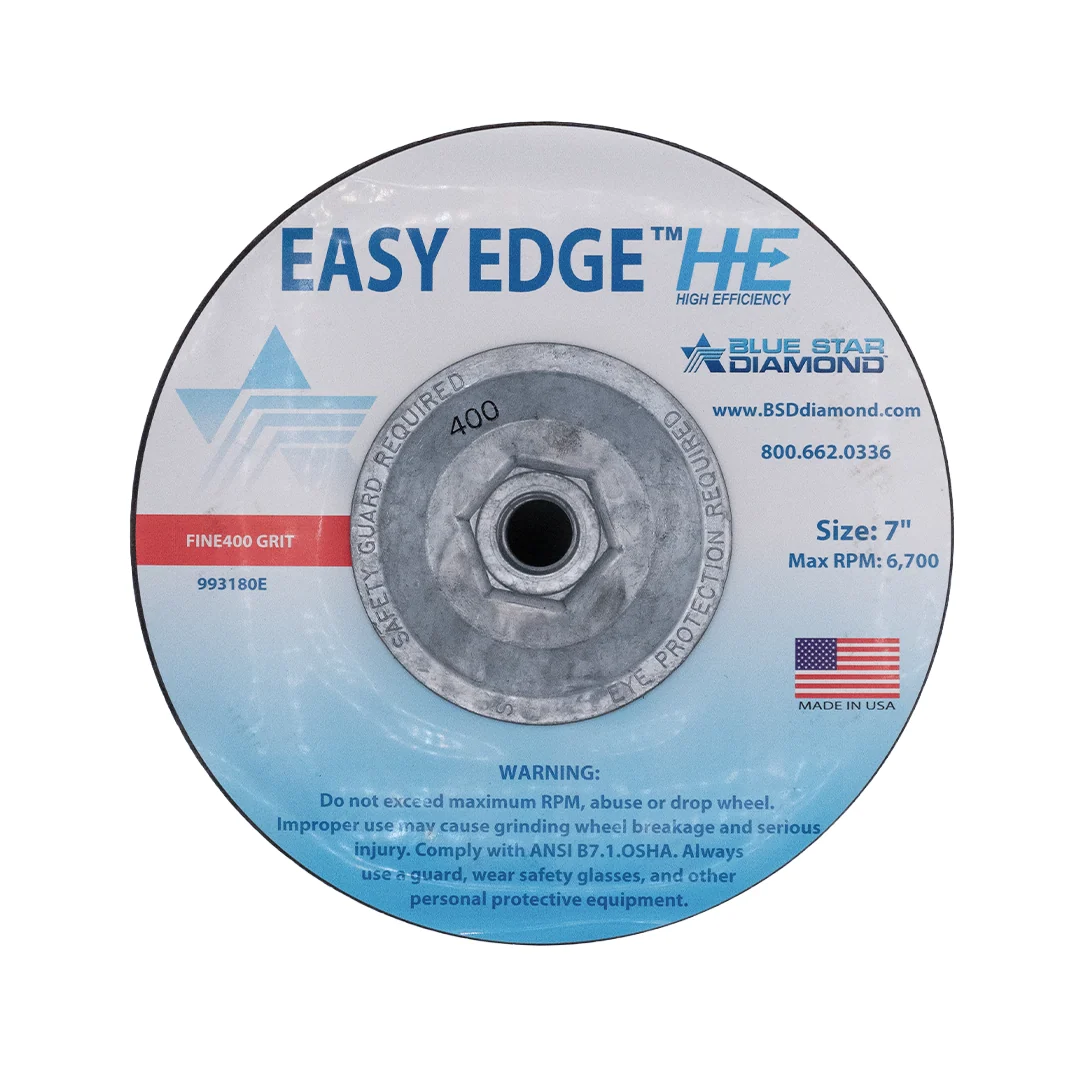 Blue Star Diamond - Easy Edge Edge Ceramic Cup Wheel 7" - 400 Grit
